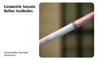 Silver-Toned Trim Pink and White Cue Stick Decorative Graphics Fiberglass Billiard Cue Slim Sports Gear Straight