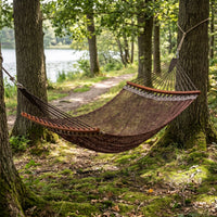 Double Hammock with Spreader Rods Portable Mesh Hammock Bed Outdoor Furniture for Campers, Couples, Camping, Backyard, Patio