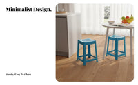 Anti-Slip Feet stackable Stool Set Simple Design Stackable Square Stool Easy to Clean Household Furniture long-lasting Construction for Families, Students, Bathroom, Living Room, Balcony, Office