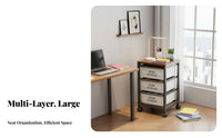 Large Capacity Rolling Storage Cart Space-Saving Design Storage Cart with Wheels Multifunctional Mobile Shelving Unit with Wood Top Easy Assembly for Students, Bedroom, Living Room, Small Areas