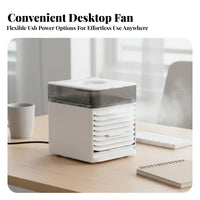 Mini Air Conditioner Fan Cools & Humidifies Personal Air Conditioner Fan 7 Color Night Light Portable Misting Chiller for Office, Bedroom, Dorm Room