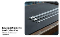 Stainless Steel Wire Tie Automatic-Locking Steel Zip Tie Secure Locking Mechanism Metal Strap Rust Withstand Ant for Mechanics