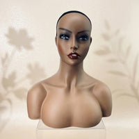 Matte Mannequin Bust with Shoulders Seamless Mannequin Head with Shoulders Lightweight Hat Display Stand Sturdy for Salons, Studios