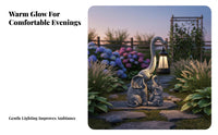 Mother and Calf Animal Outdoor Light Waterproof Solar Elephant Statue Weather Resistant Outdoor Decoration for Gardeners, Patio, Yard, Pathway