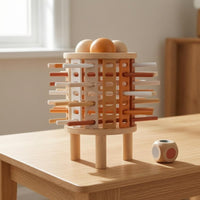 Educational Pisa Structure Balance Toy Hand-Eye Coordination Wooden Balancing Structure Natural Wood Finish Wooden Balance Game Perforated