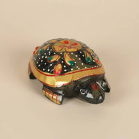 Natural Gemstone Golden Pyrite Turtle Statue Feng Shui Pyrite Turtle Figurine Collectible for Crystal Collectors, Office, Shelf
