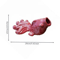 Weather-Resistant Koi Aquatic Creature Fountain Spitter High-Temperature Fired Chinese Design Wall Fountain Traditional Craftsmanship Architectural Ornament Creates Soothing Atmosphere for Eaves, Patio