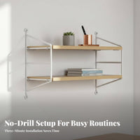 Adhesive Floating shelf Space-Saving Wall Shelf Anti-Fall Guardrail for Students