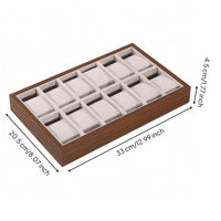 Open-Top Padded Watch Display Tray Rectangular clothLined Watch Tray