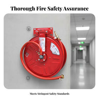National Standard Compliant Fire Hose Reel 3C Certified Wall Mounted Fire Hose Reel All Copper Nozzle Thickened Steel Plate Base for Property Managers, Business Owners, Building Administrators, Commercial Buildings, Factories, Warehouses, Schools