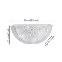 Resin Bowl with Ice Texture Thick-Walled Half-Bowl Vessel Minimalist Elegant for Interior Designers, Tabletop Display