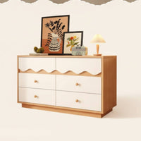 Cabinet with Six Drawers Wooden Storage Cabinet with Drawers Floor-Standing Drawer Chest for Living Room, Entryway