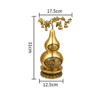 Brass Gourd Statue Feng Shui Gourd Ornament Chinese Desktop Decoration for Living Room