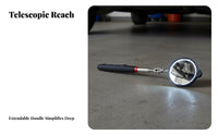 Under Vehicle Inspection Mirror Double Ball Joint LED Lighted Inspection Mirror Portable Design for Mechanics, Security Personnel, Hard-to-Reach Areas