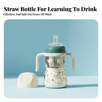 Fall-Resistant Baby Straw Bottle with Handles Safe Toddler Weighted Straw Cup Easy to Clean for Toddlers, Infants, Mealtime, Travel, Home