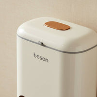 Wall Mounted Trash Can Hanging Trash Can Semi-Automatic Slide Cover Waste Bin for Washroom, Under Sink