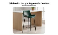 Industrial Design Upholstered High Stool with Backrest Modern Design Bar Chair Vintage Look Home Furniture Footrest Included for Homeowners, Interior Designers, Business Owners, Kitchen Island, Restaurant, Cafe, Dining Room