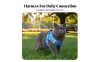 Double Security Cat Harness and Leash Set Easy to Wear Adjustable Kitten Harness Lightweight for Cats, Kittens, Night Walks, Outdoor, Travel