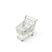 Wire Mini Shopping Cart with Wheels Small Mini Shopping Cart Tiny Desktop Organizer Novelty for Vanity