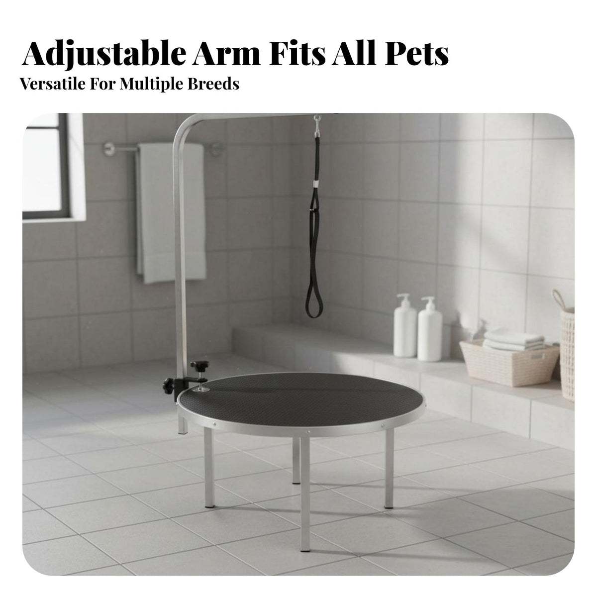 Non-Slip Surface Folding Pet Grooming Table Easy to Clean Foldable Grooming Table Heavy Duty All-in-Single Kit for Home Groomers