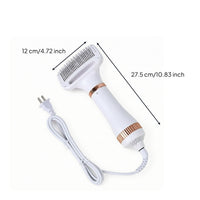 2-in-1 Pet Grooming Dryer Brush Adjustable Temperature Dog Hair Dryer with Brush Portable Cat Grooming Blower Fast-Drying for Dogs