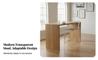 Nordic design Clear rearrest Bar Stool Transparent rear Counter Chair Easy to Clean Seating Furniture Modern Design for homeowners, Restaurant Owners, Adults, Kitchen Island, Cafe, Lounge, Dining Room