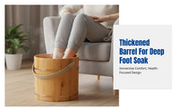 Foot Bath Barrel, Thickened Pine Wood Soaking Tub, Insulated, Portable, Acupoint Massage, Home Use