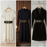 Decorative Wide Elastic Belt Easy to Wear Elastic Waist Belt Fashion Vintage for Women, Dresses, Outerwear