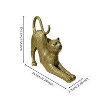 Embossed Stretching Cat Figurine Cat Figurine Room Accentuation for Tabletop Display