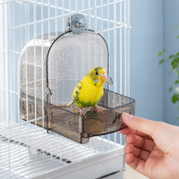 Parrot Bath, Parrot Shower for Cage, Avian Bathtub with Removable Tray, Water-Resistant Enclosed Design, Easy to Clean Pet Bathtub