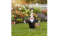Holiday Themed Goose Wedding Suit Weather-Resistant Goose Statue Suit Outfit Long-Lasting Outdoor Decoration Soft Material for Garden, Yard