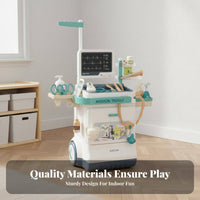 Realistic Details Simulation Toy Trolley Set Rich Accessories Kids Role Play Cart Movable Wheels Themed Toy Push Cart Safe Materials for Children, Preschoolers, Toddlers, Preschool, Playroom, Daycare, Home