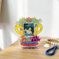 3 inch Clear Acrylic Photo Frame, Cartoon Standee Picture Frame for Instant Photo Display, Modern Small Desk