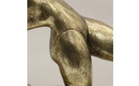 Gift Idea Home Golden Ornament Gymnast Statue Geometric Style Metal Gymnast Figurine for Living Room
