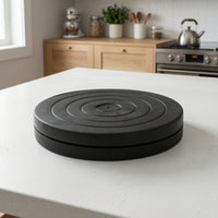 Decorating Turntable Low-Profile Pottery Wheel with Grooves Smooth-Turning Clay Sculpting Stand for Dessert Artists, Art Class, Kitchen Countertop