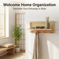 Coat Rack Shelf Wall Mounted, Entryway Key Holder Coat Rack, Wall Mounted Coat Rack for Kitchen, Coat Hooks Wall Mounted, Rack Shelf Wall Mounted