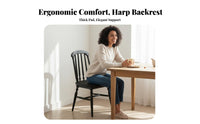 French Inspired Design Upholstered Spindle Back Chair Retro Design Indoor Furniture Thick Cushioning Household Furnishing Multi-Purpose Use for Interior Designers, Homeowners, Restaurant Owners, Dining Room, Kitchen, Reading Nook, Home Office