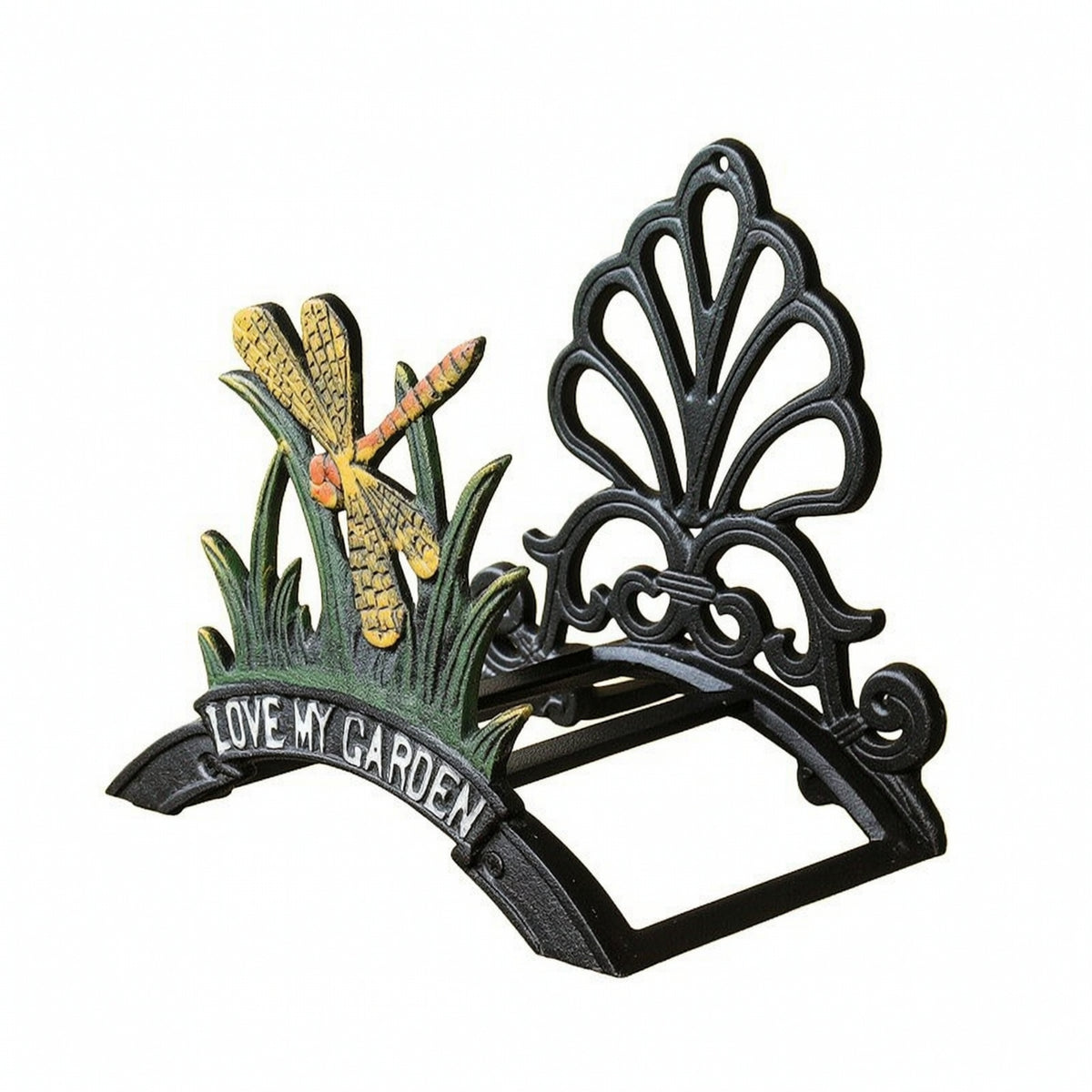 Decorative Hose Rack Cast-Iron Style Decorative Hose Holder Vintage-Inspired Ornate for Gardeners, Yard, Patio