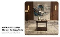New Chinese design Upholstered Wooden Armchair Luxury Design Commercial Furniture Sturdy Frame Reception Seating Thickly Cushioned for Business Professionals, Office Managers, Meeting Room, Hotel Lobby, Bedroom, Clinic