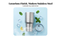 Food Grade Material Travel Tumbler with Lid and Straw Rust-Proof Thermal Cup with Straw Reusable for Commuters, Office Workers, Home, Gym
