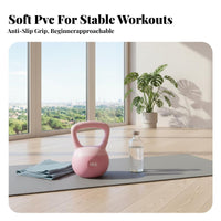 Floor Friendly Soft Kettlebell Comfortable Grip Glute Training Weight Shock-Proof Base Sand Filled Weight Odorless for Women, Beginners, Men, Home, Workout, Gym