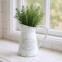 Metal Pitcher Vase Curved Handle Decorative Pitcher Vase Flared Top