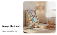Picture Book Display House-Shaped bookshelf Multitier children's bookshelf Multifunctional Toy Storage Shelf Rounded Corners for Toddlers, Parents, Nursery, Bedroom, Kindergarten, Living Room