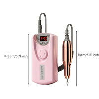 Rechargeable Nail Grinder with Handpiece Stepless Electric Nail Drill with Bits Manicure Pedicure Kit LED Display Lightweight