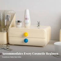 Lidded Makeup Case with Drawers Drawer Design dermal care holder Large Capacity