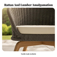 4 Pieces 4-Piece Wicker Conversation Set Nordic Design Outdoor Furniture sturdy Frame Thick Cushions for Adults, Patio, Terrace