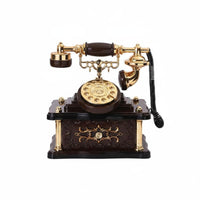 Retro Telephone Melody Box Wind-up Antique Design Desk Phone Decor Nostalgic