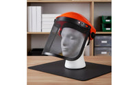 Adjustable Headband Brush Cutter Helmet Flip-up Visor Mesh Face Guard Shock Resistant Lawn Mower Face Guard Debris Protection for Landscapers, Gardeners, Landscaping, Outdoor