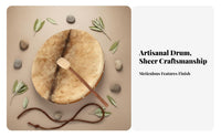 Shamanic Drum Spiritual Tool Round Shamanic Drum Artisanal Percussion Instrument for Musicians, Hobbyists, Meditation