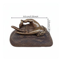 Hand Statue Decor Aged Finish Brass Sculpture Collectible for Art Lovers